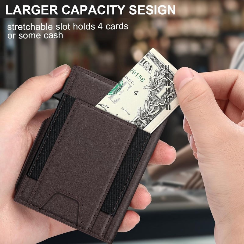 SEMORID Wallet for Men Wallet with Slim Pop Up Card Holder 9-13 Cards, Bifold Minimalist Smart Wallet RFID Blocking Credit Card Holder with ID Window & Stretchable Cash Slot - Image 4